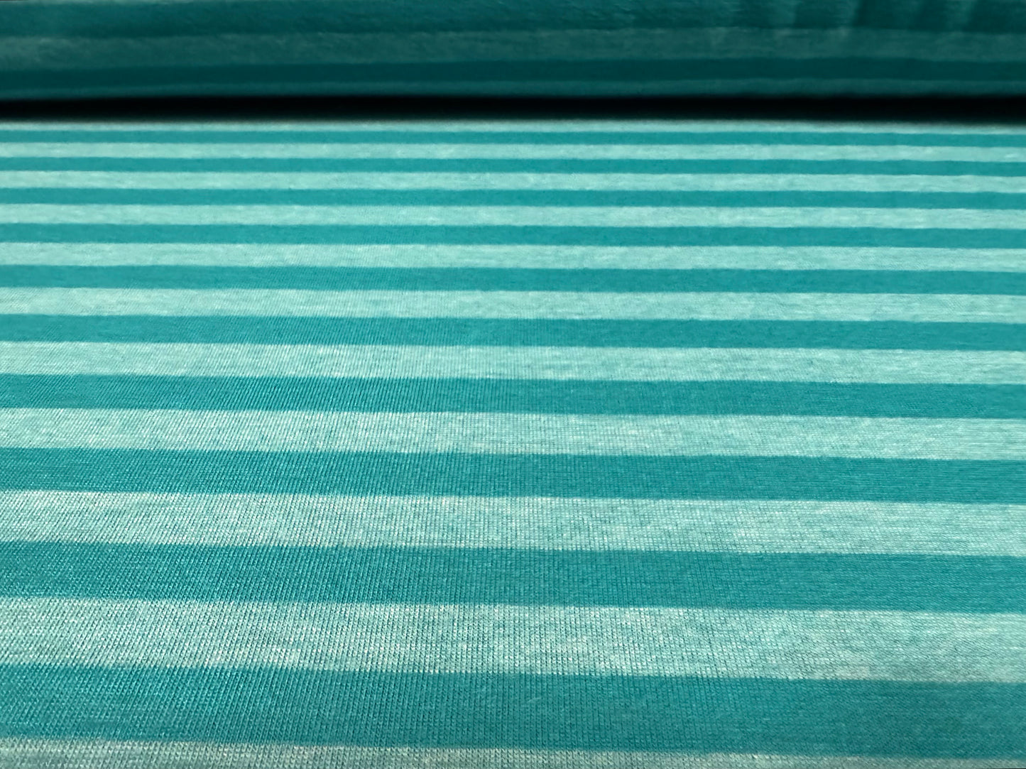 Viscose single jersey fashion fabric, per metre - stripe - jade green