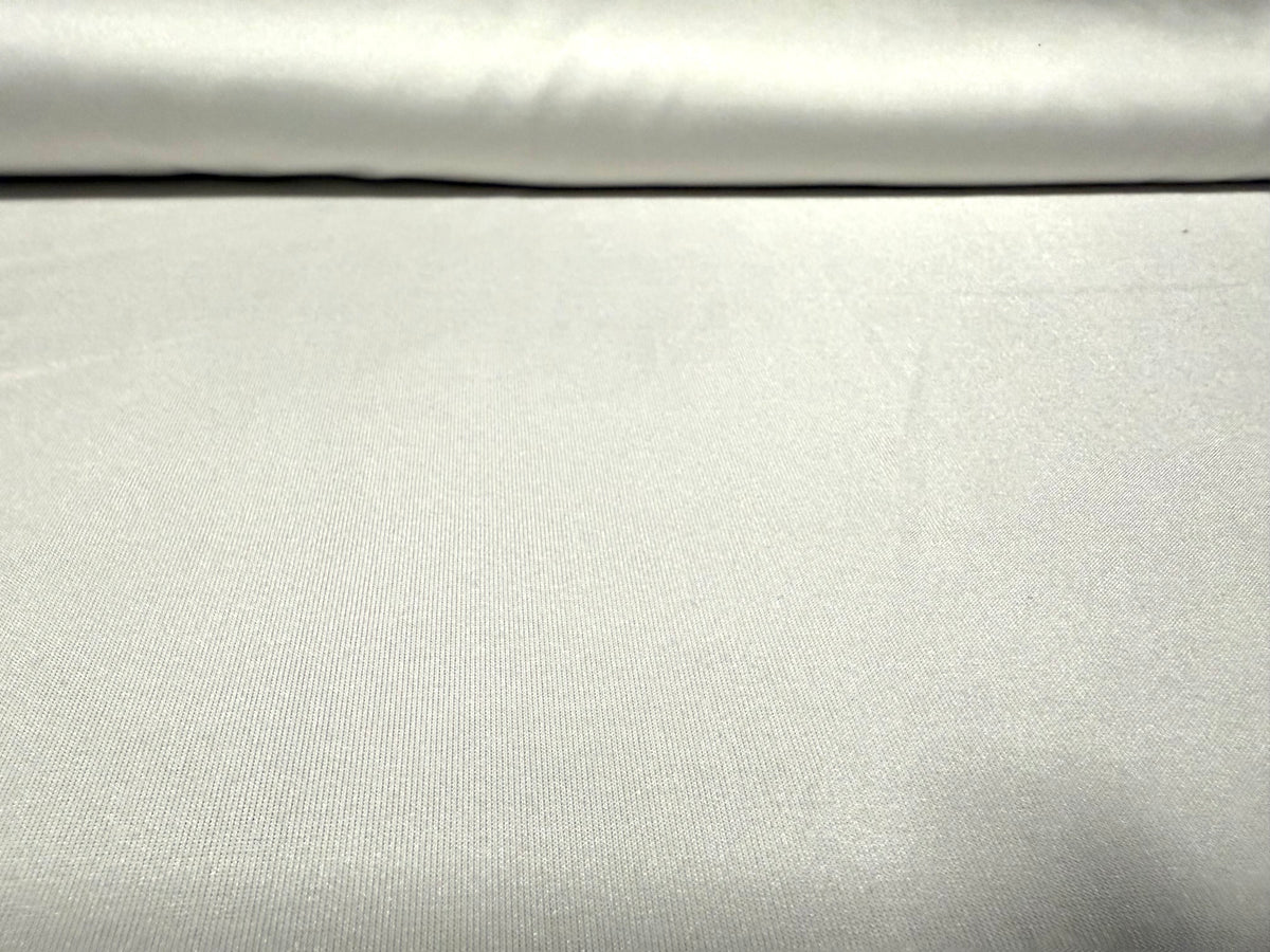 Disco shimmer stretch spandex jersey fabric, per metre - plain - white