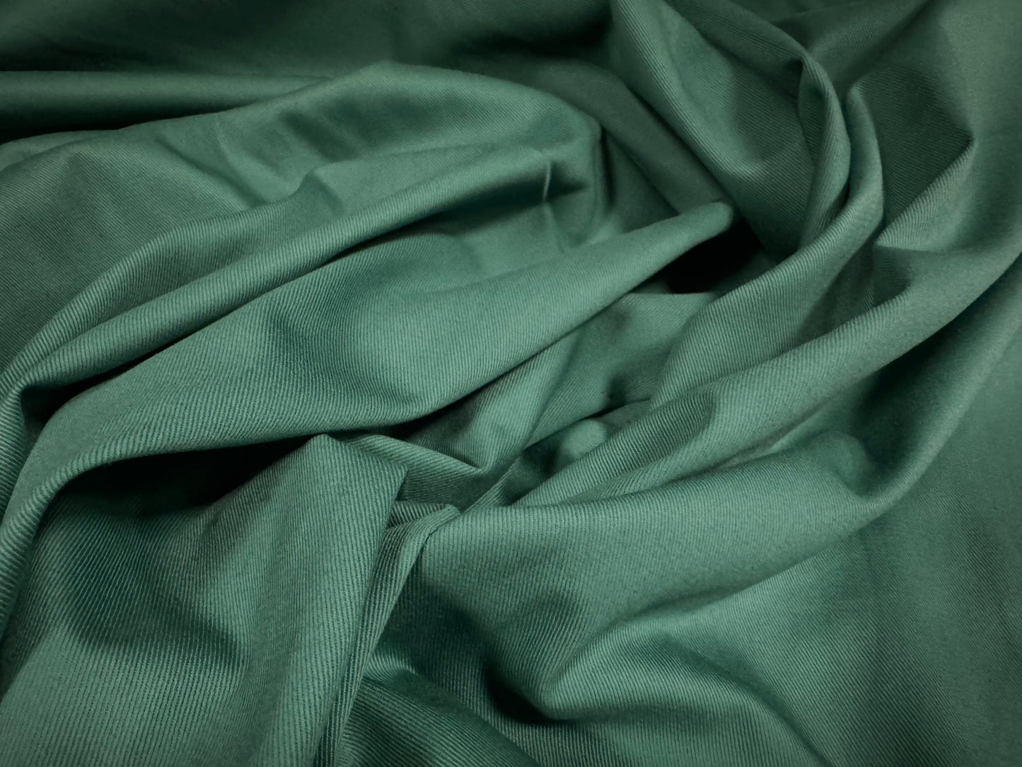 Cotton twill woven fabric, per metre - plain - Forest Green