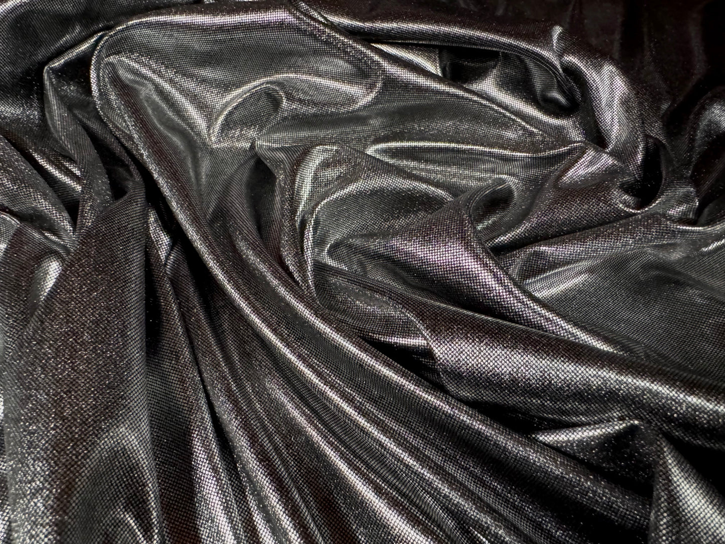 Metallic lamé jersey fabric, per metre - plain - mercury