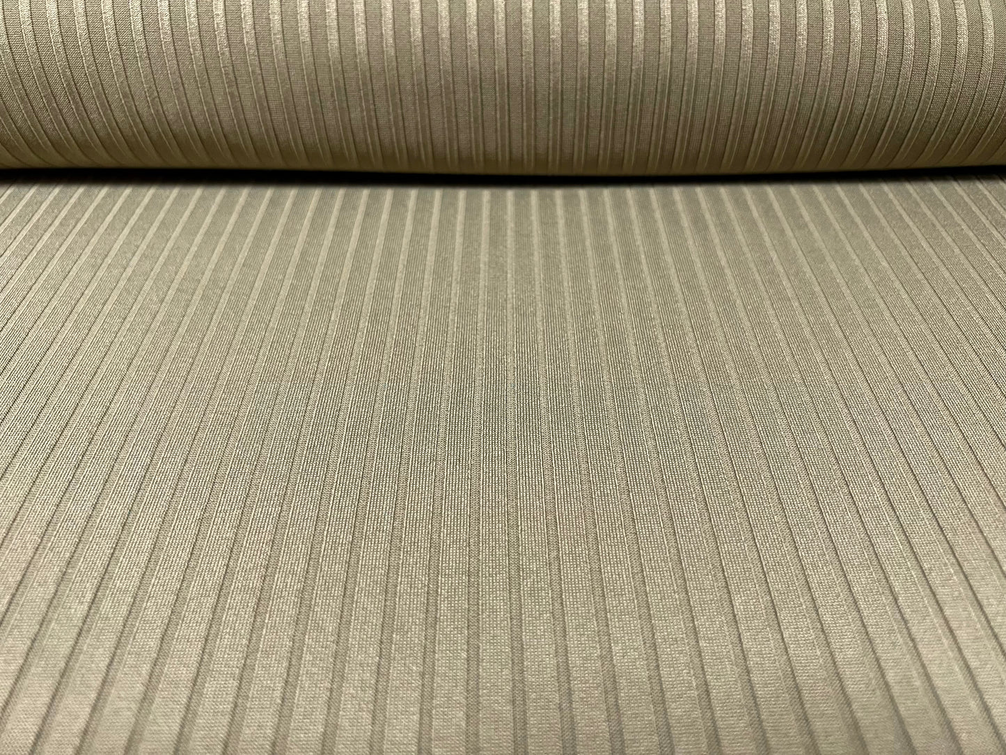 Stretch spandex rib jersey fabric, per metre - plain - light khaki