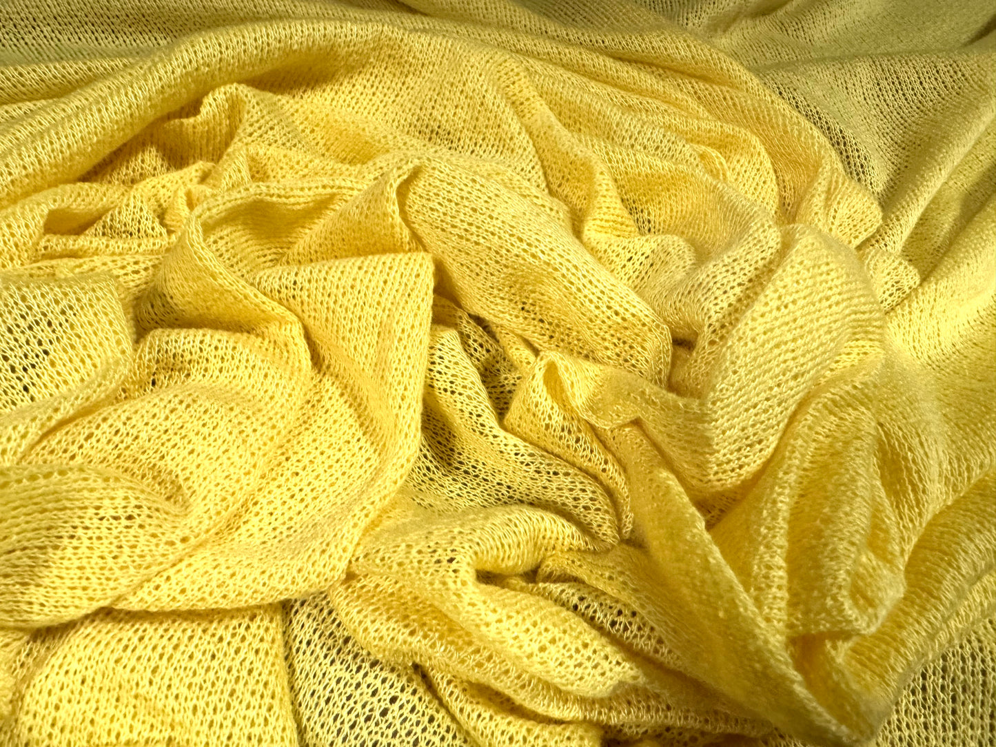 Tricot knitwear fabric, per metre - plain - yellow