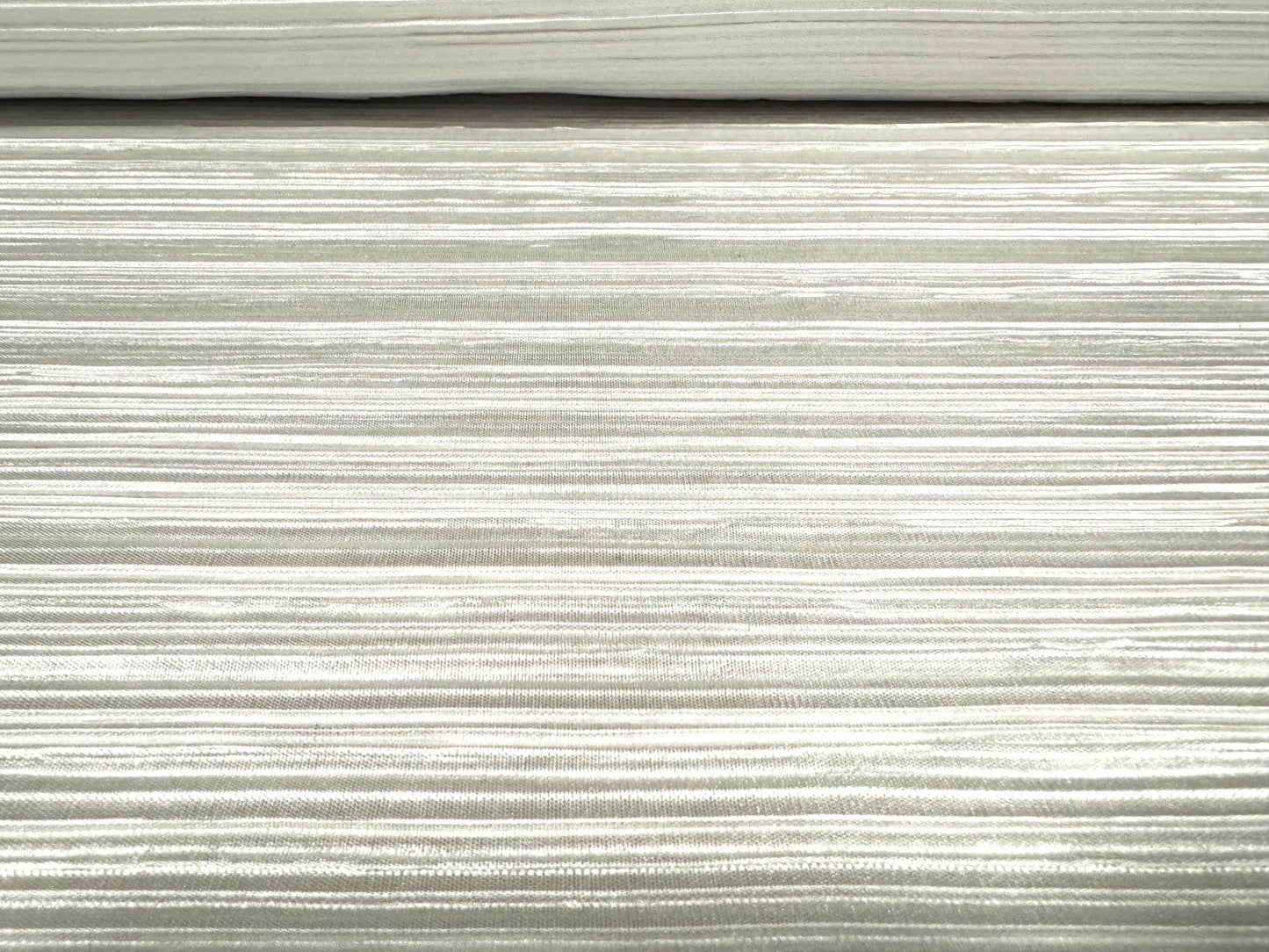 Plissé stretch spandex pleated satin dress fabric, per metre - plain - white