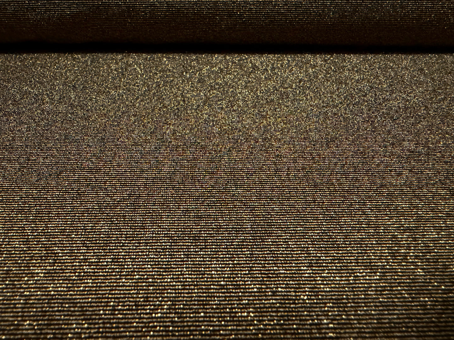 Metallic stretch single jersey fabric, per metre - bronze with gold lurex