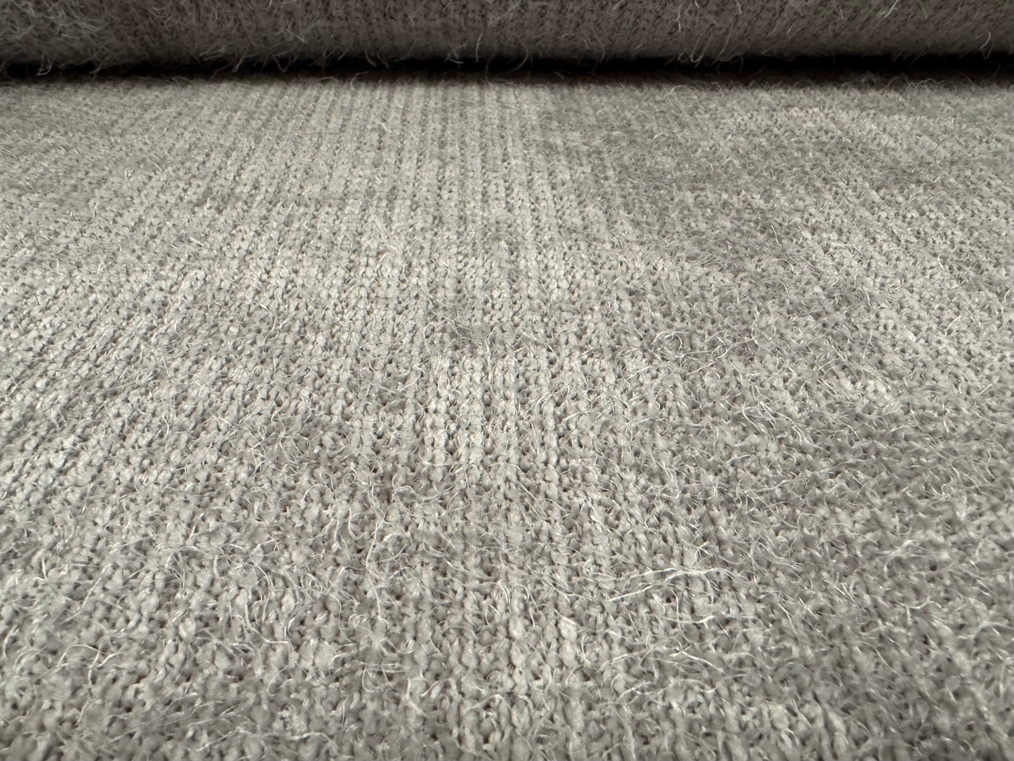 Faux mohair couture knitwear fabric, per metre - plain - light grey