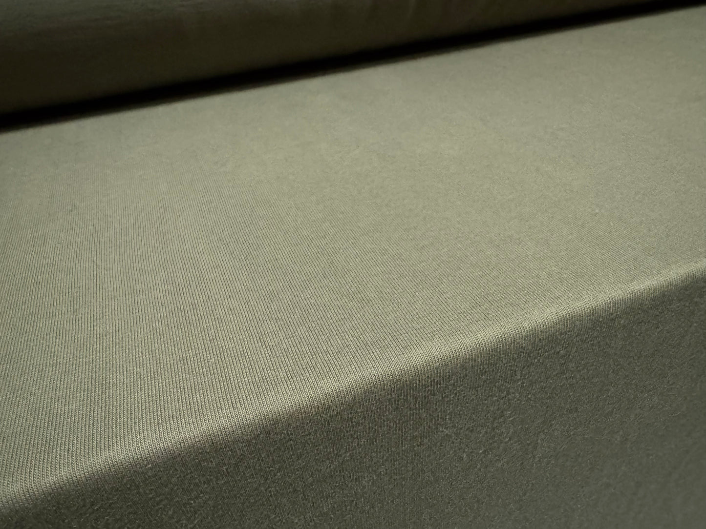 Cotton single jersey fabric, per metre - plain - khaki green