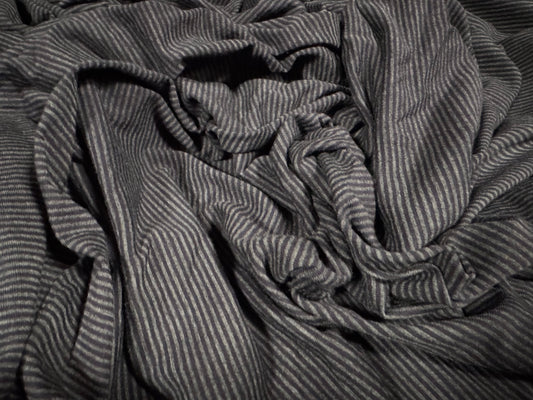 Viscose spandex stretch single jersey fabric, per metre - pinstripe - pewter