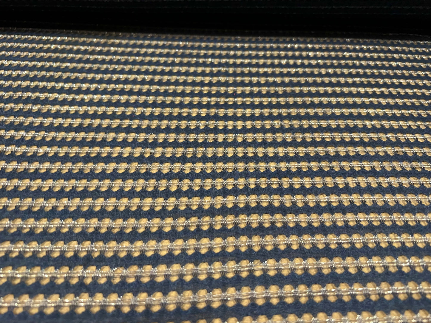 Metallic crochet knitwear jersey fabric, per metre - grey & silver