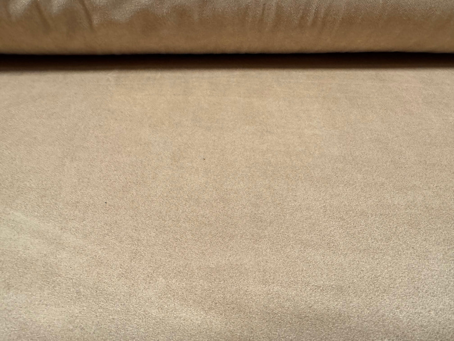 Faux suede stretch spandex jersey fabric, per metre - plain - Minster Stone