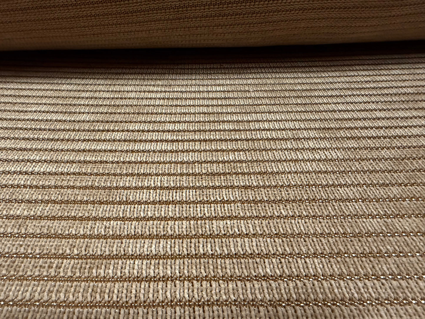 Soft velour knit fabric, per metre - stripe - stone