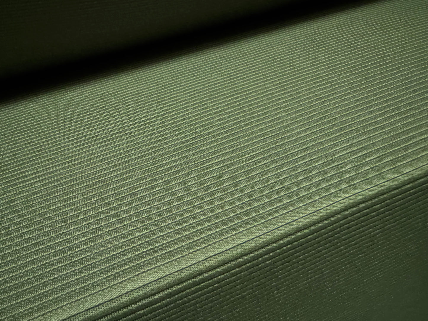 Ottoman Rib Stretch Double jersey fabric , per metre - plain - olive green