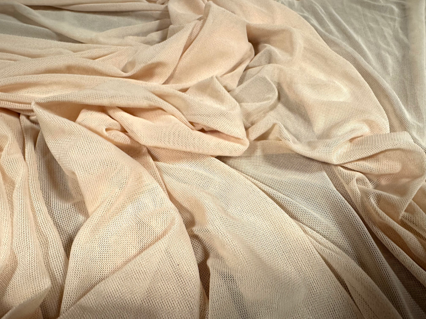 Power mesh net stretch spandex fabric, per metre - plain - caucasian skin tone