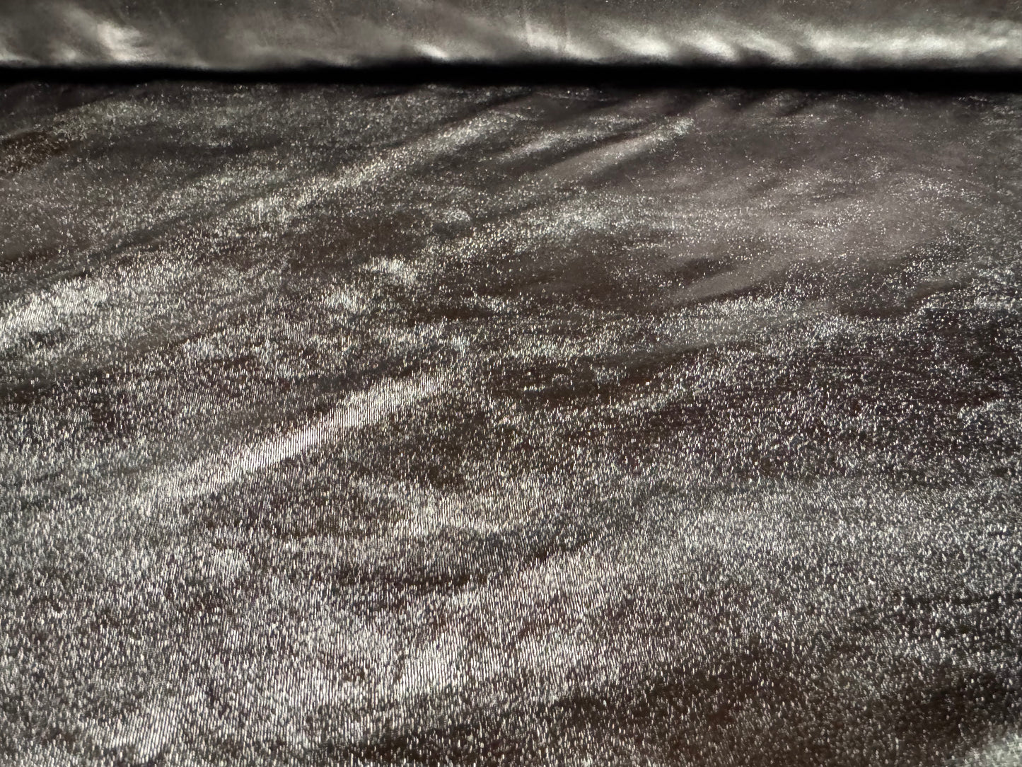 Stretch metallic lamé jersey fabric, per metre - plain - dark silver