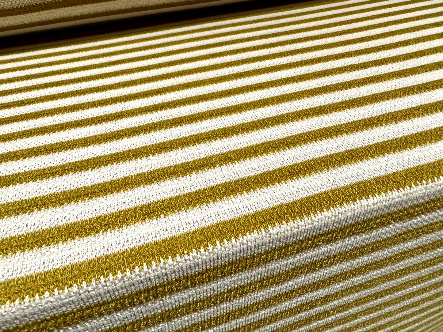 Knitwear jersey fabric, per metre - stripe - mustard & cream