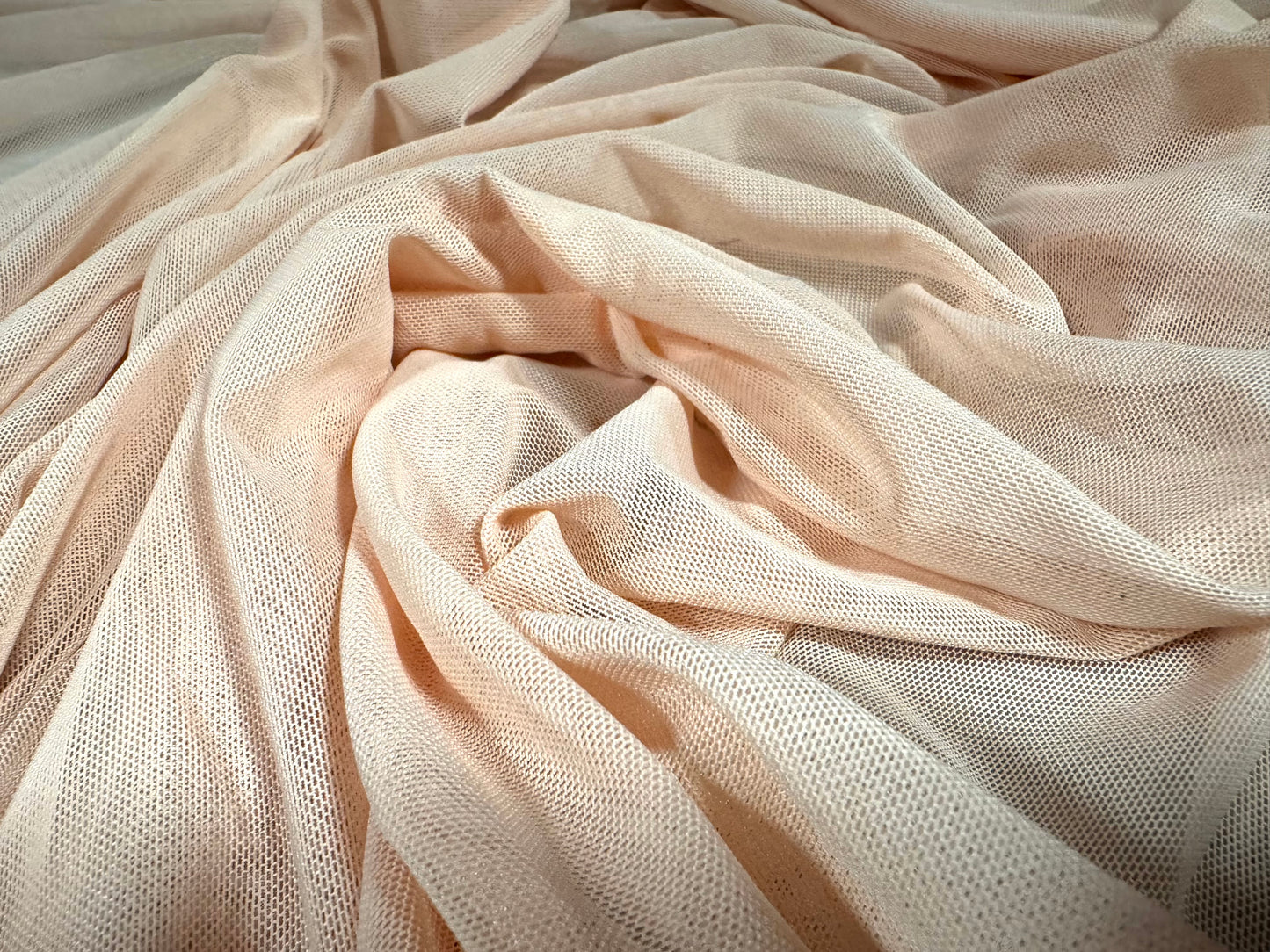 Power mesh net stretch spandex fabric, per metre - plain - pink skin tone