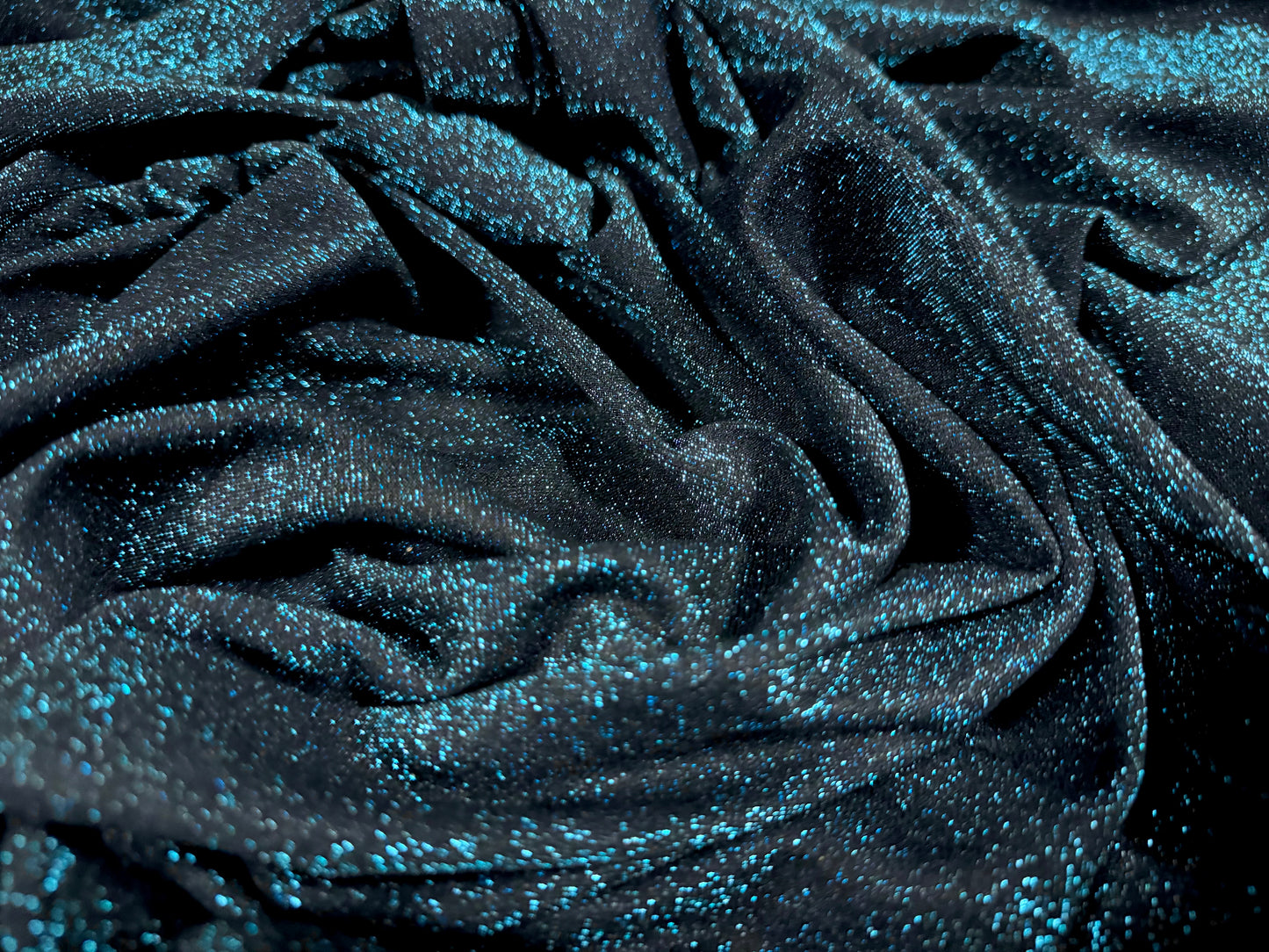Lightweight metallic single jersey fashion fabric, per metre - lurex shimmer - kingfisher blue