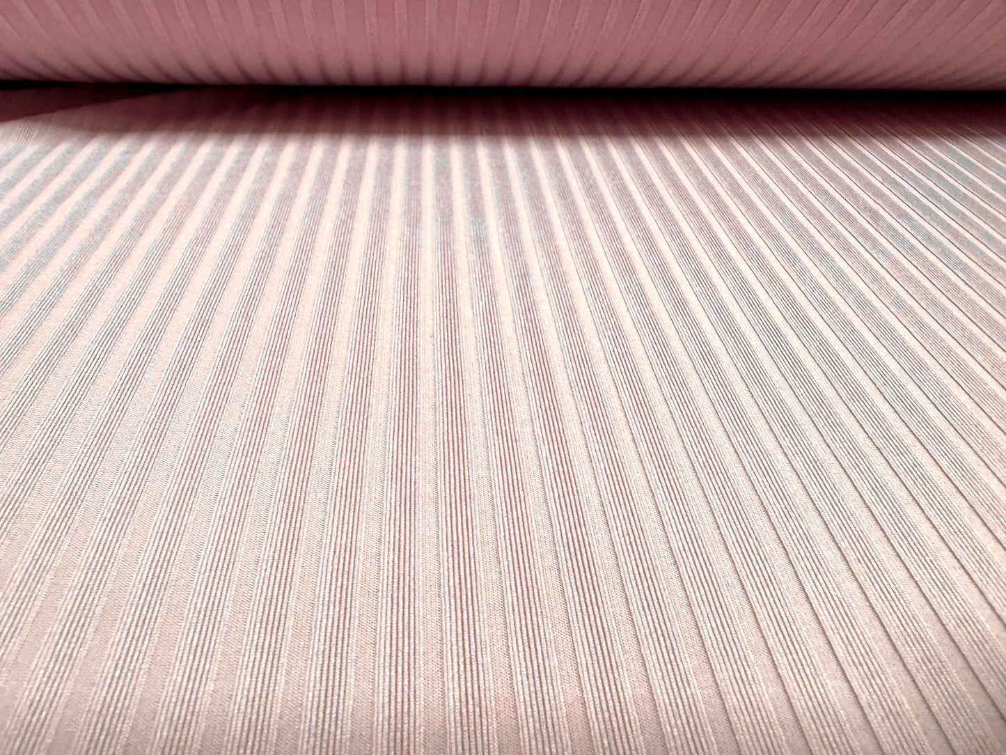 Stretch spandex rib jersey fabric, per metre - plain - pale rose pink