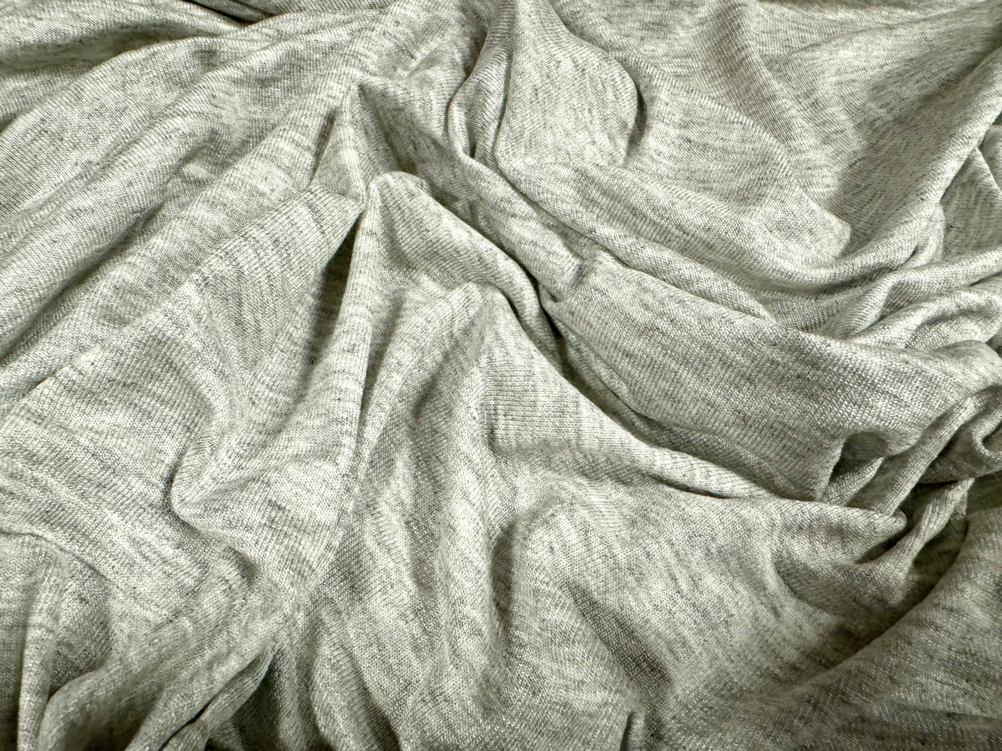 Viscose spandex stretch single jersey fabric, per metre - plain - grey marl