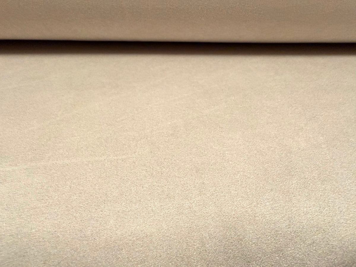 Faux suede stretch spandex jersey fabric, per metre - plain - dirty cream