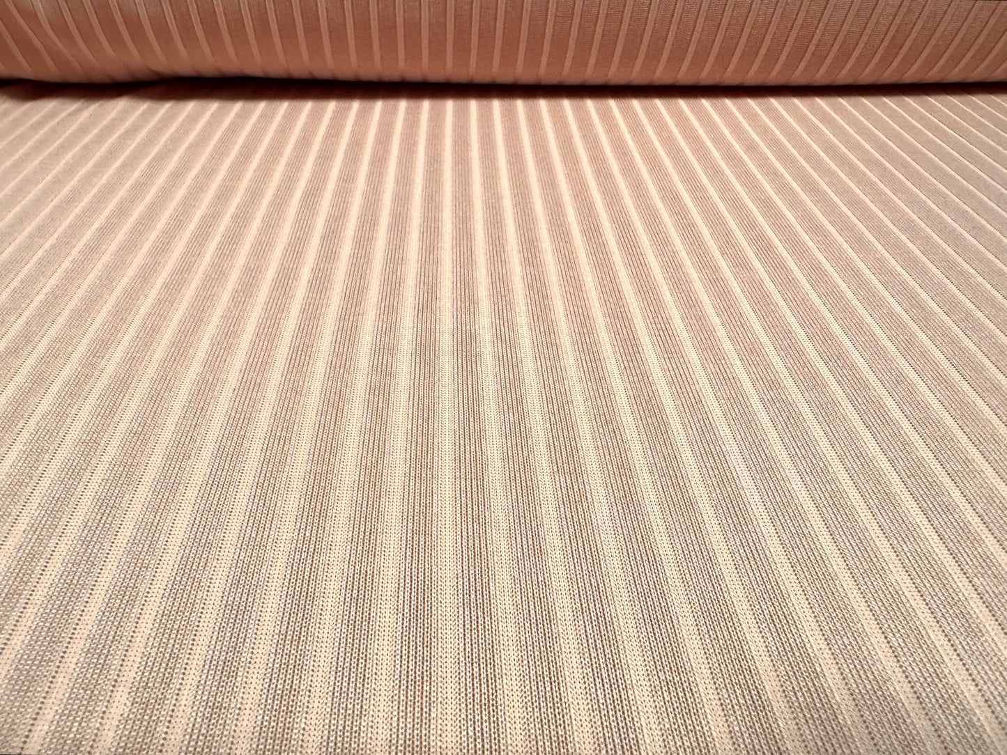 Stretch spandex rib jersey fabric, per metre - plain - pale pink