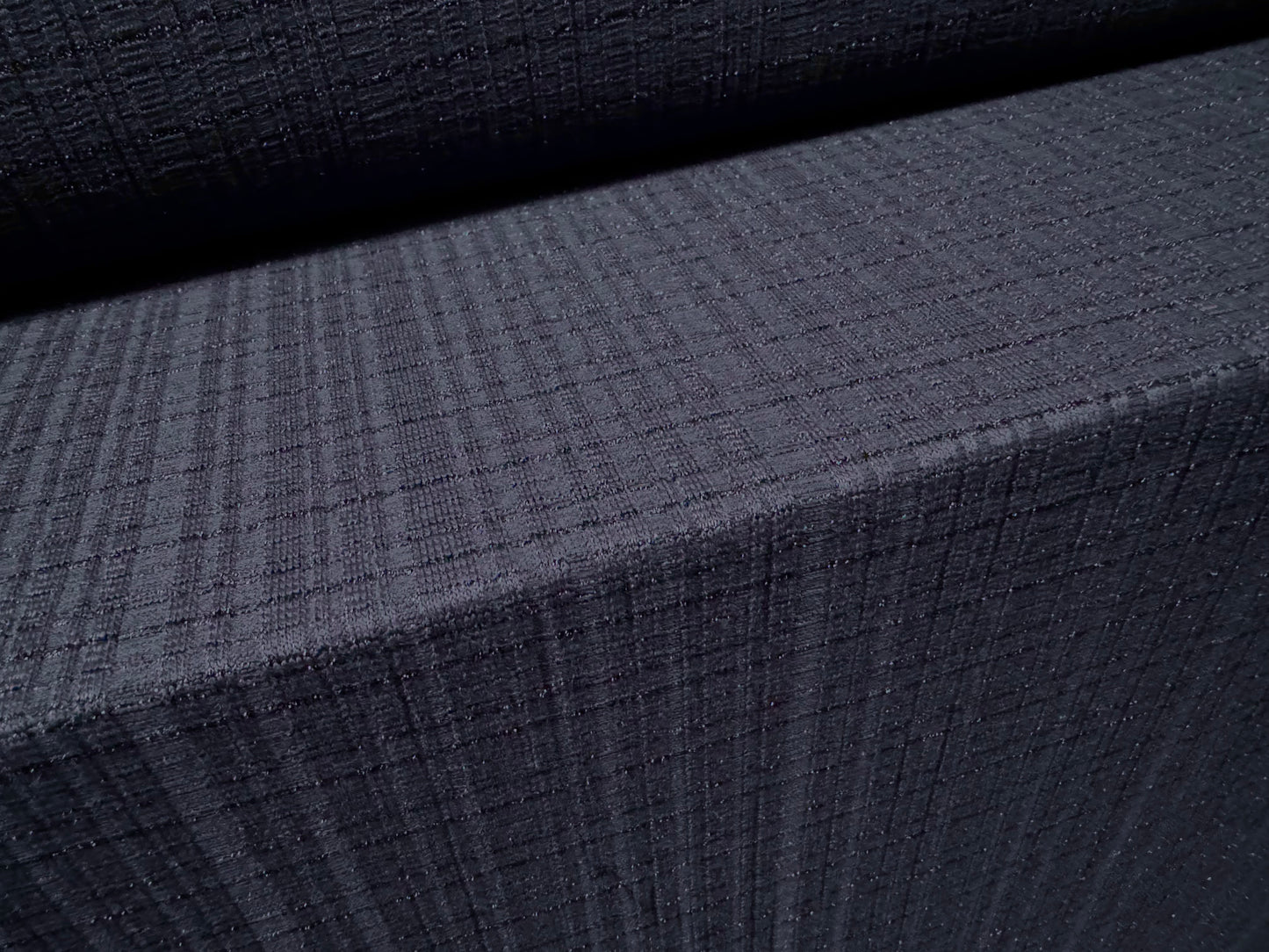 Stretch double jersey fashion fabric, per metre - geometric jacquard with lurex - dark navy blue