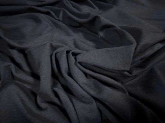 Cotton spandex stretch single jersey fabric, per metre - plain - dark navy blue
