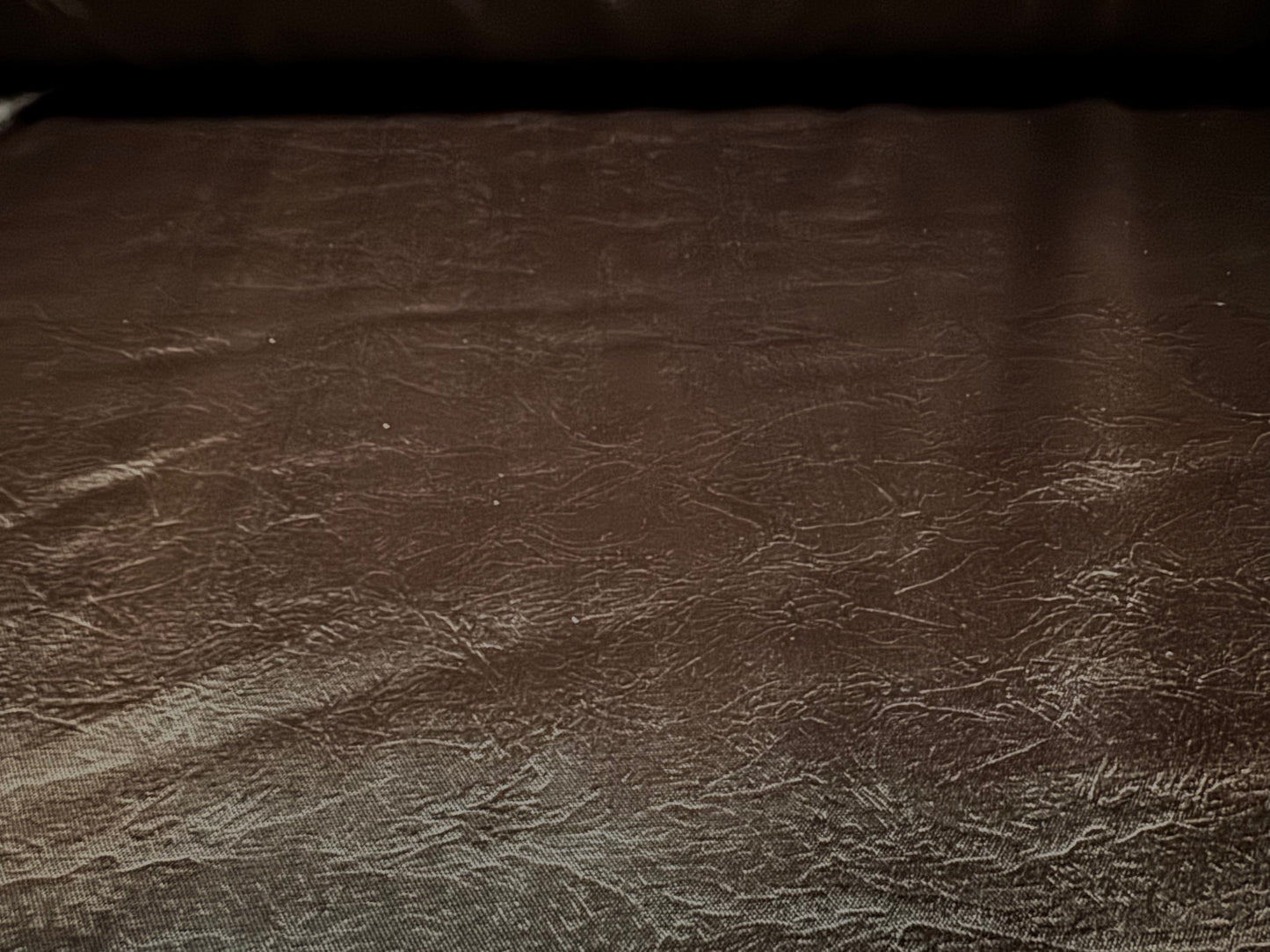 Silky Stretch satin dress fabric, per metre - Leather look - dark brown