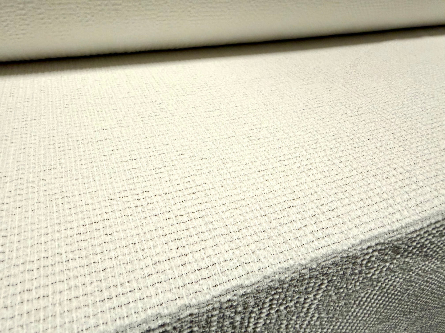 Stretch waffle weave fabric, per metre - plain - ivory
