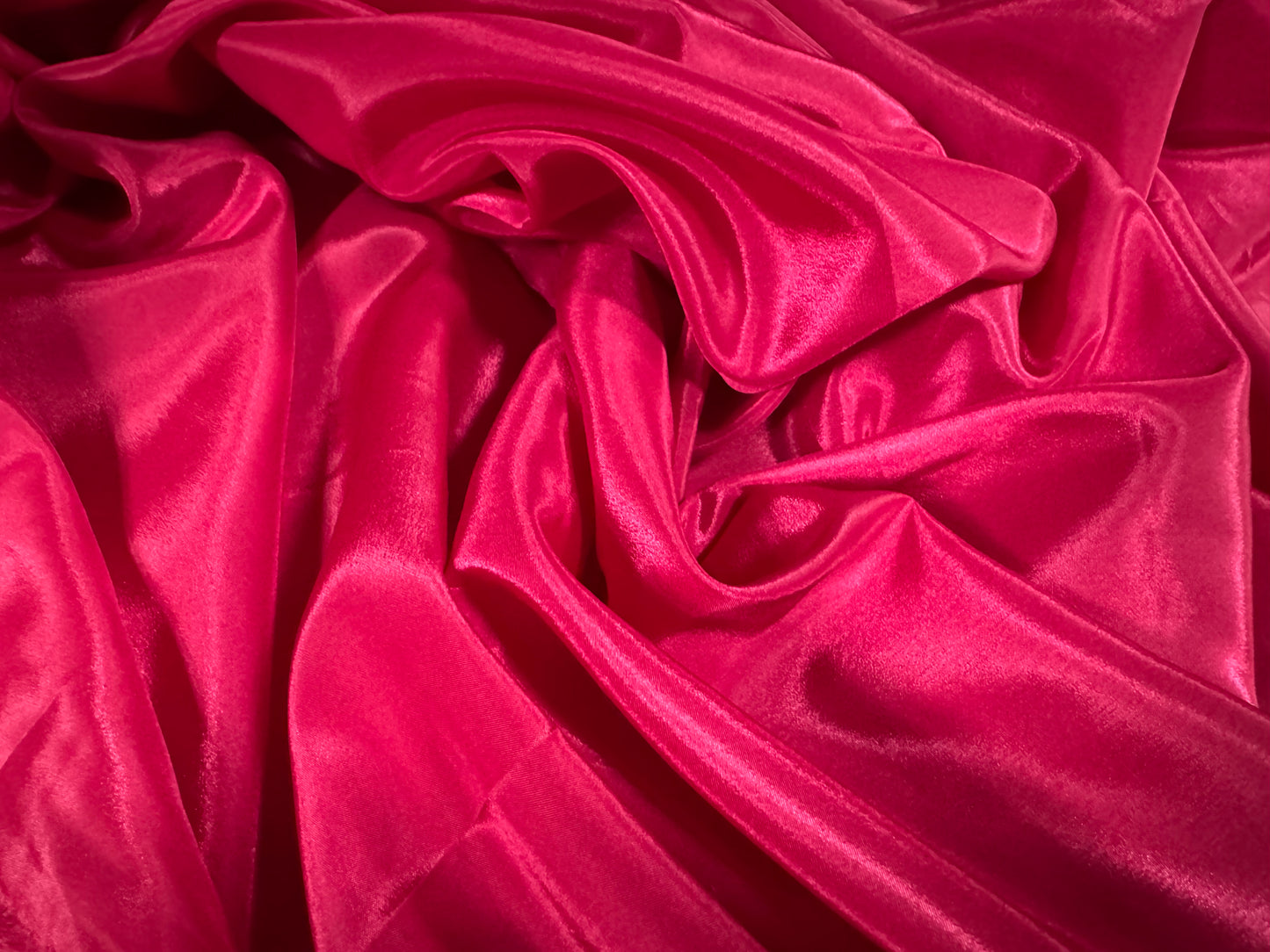 Crepe de chine woven dress fabric, per metre - plain - cerise pink