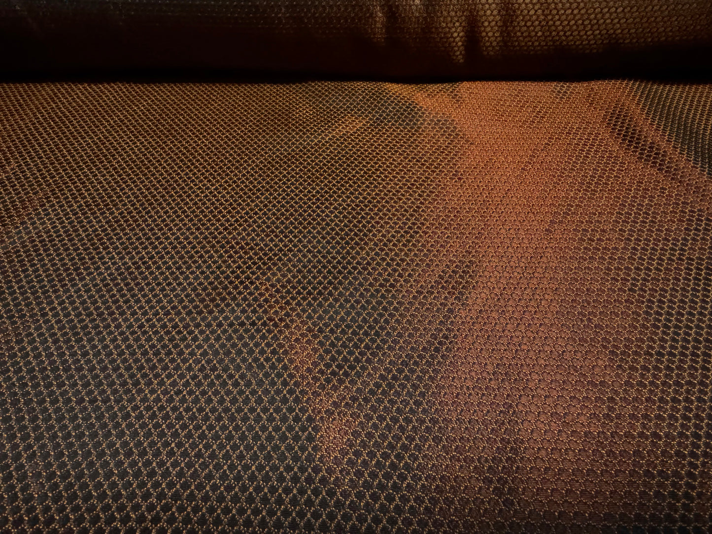 Taffeta faux silk fabric, per metre - jacquard - rust