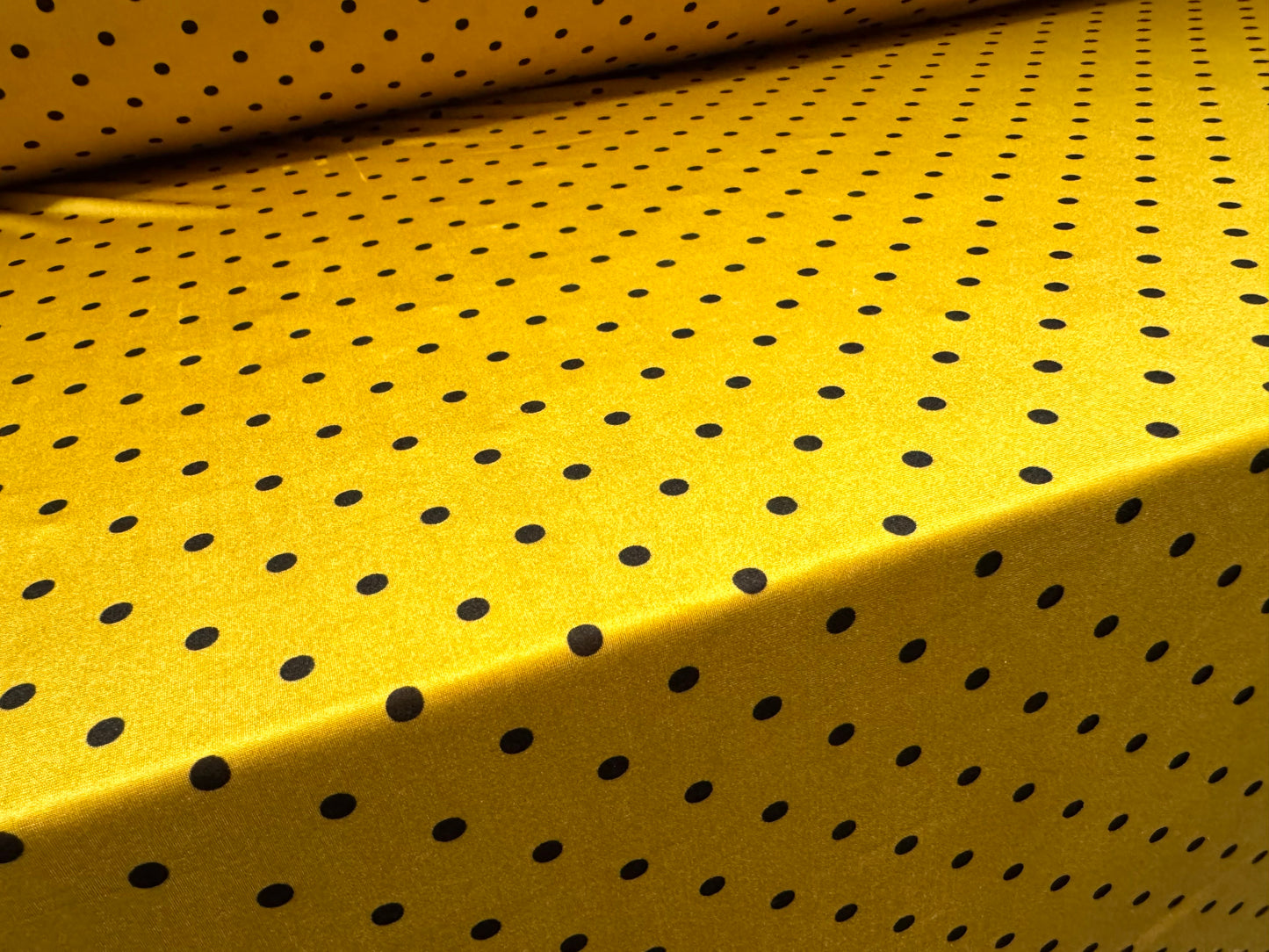 Swimwear stretch spandex jersey fabric, per metre - polka dot print - yellow gold