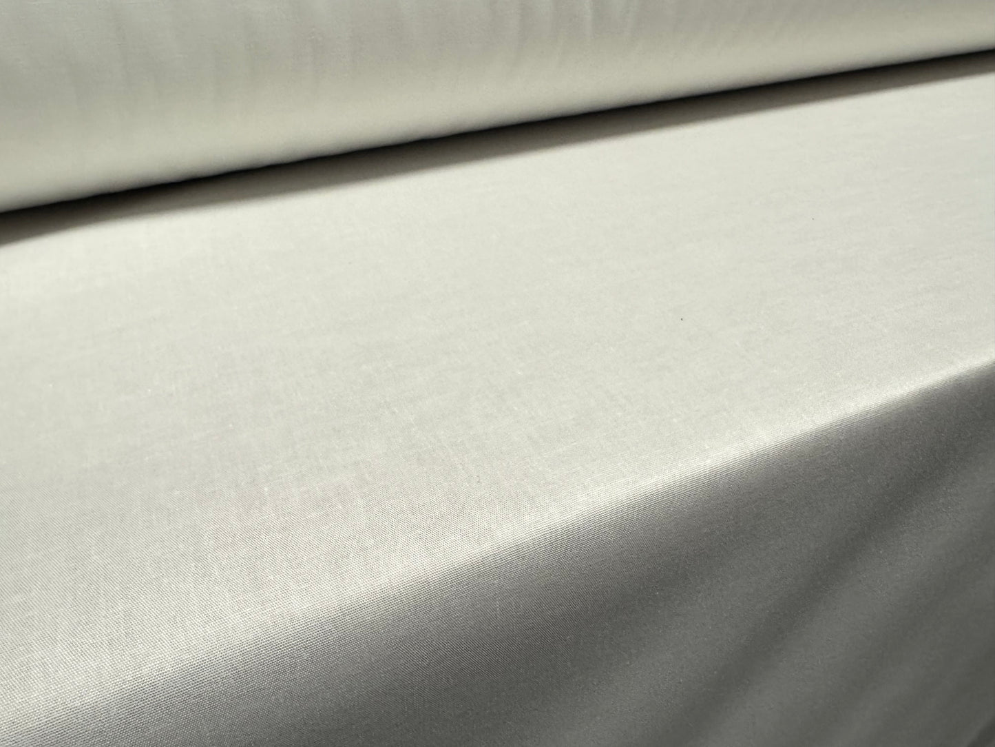 Stretch cotton poplin woven blouse shirt dress fabric, per metre - plain - ivory