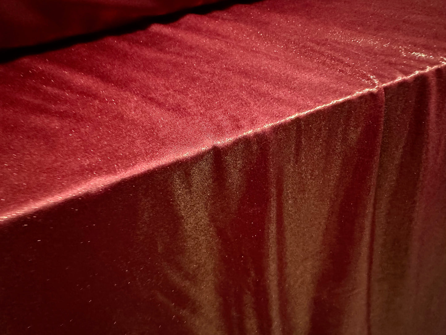 Metallic stretch spandex single jersey fabric, per metre - garnet & gold