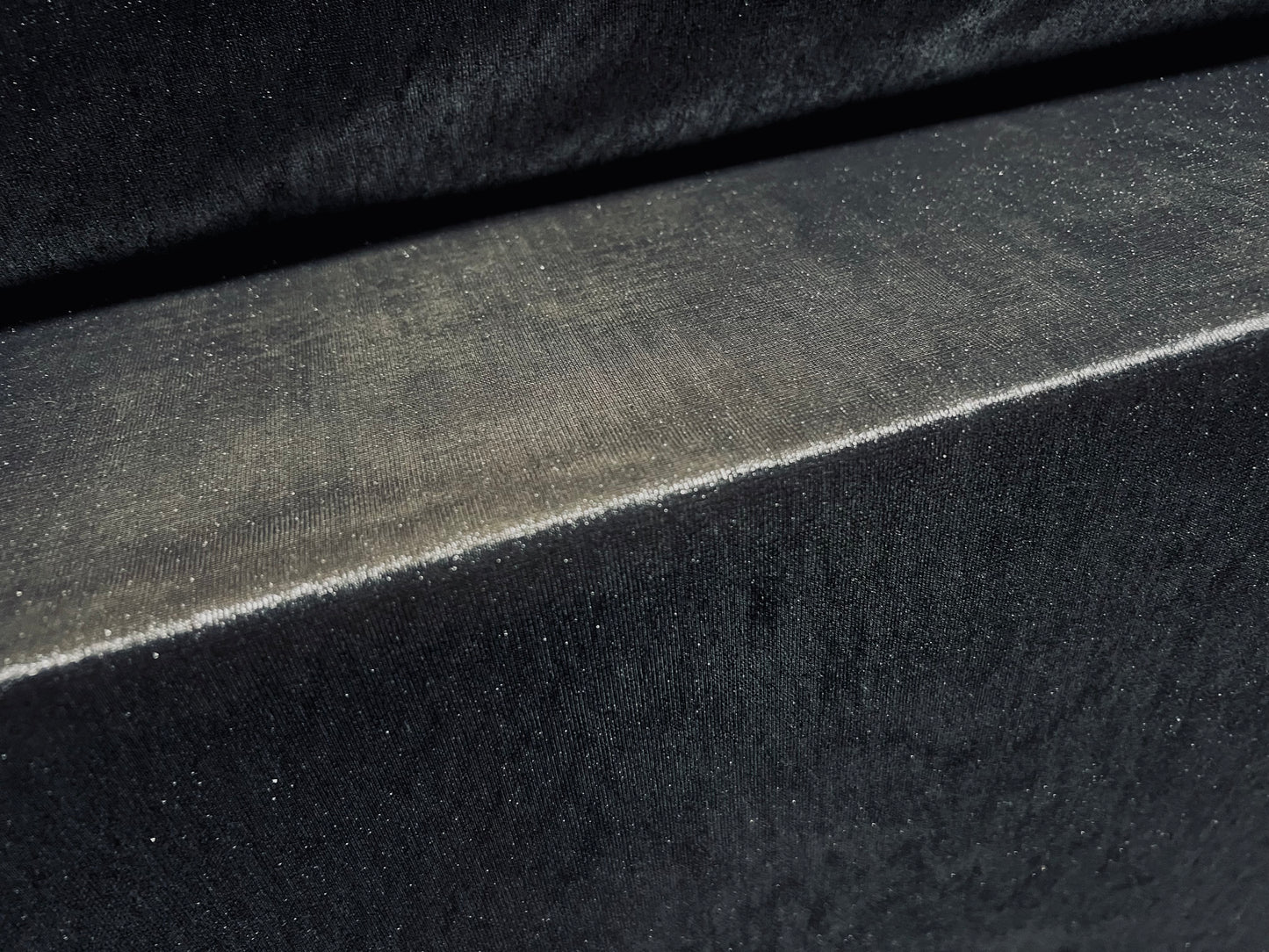 Metallic super fine mesh fabric, per metre - black with silver foil finish