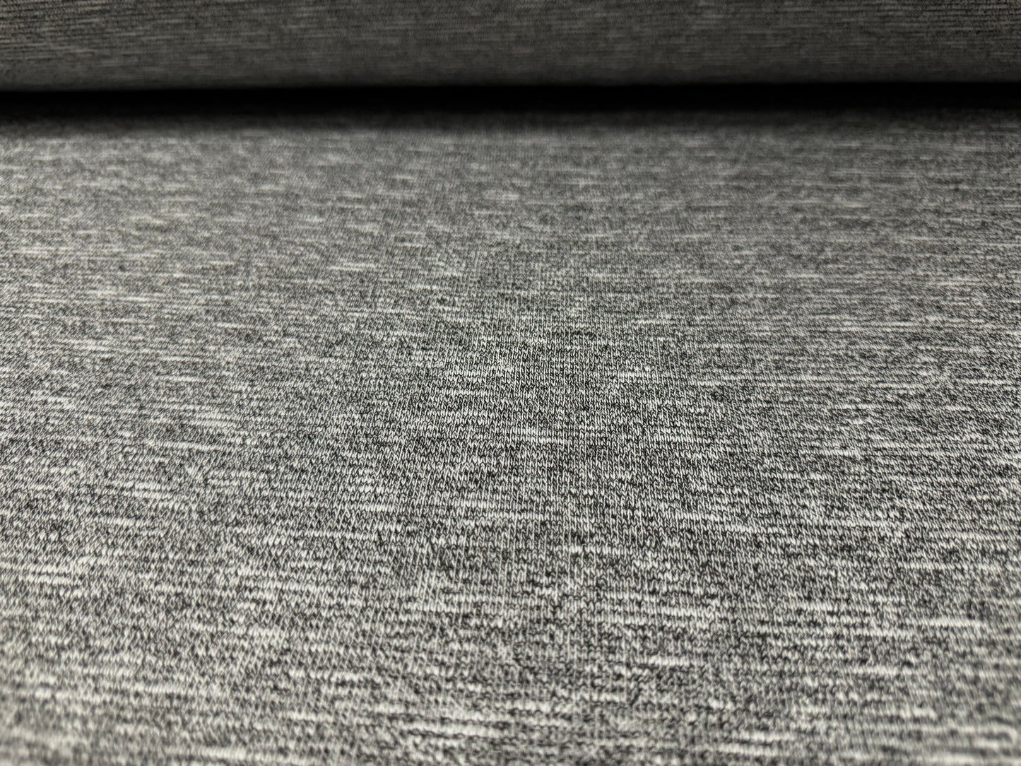 Melange slub stretch knitwear jersey fabric, per metre - grey
