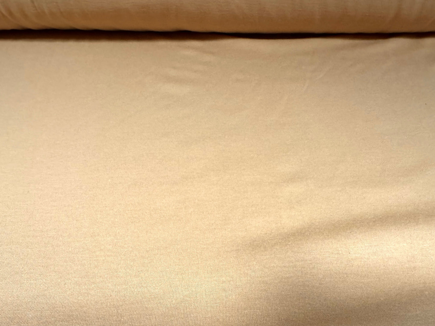 Cotton single jersey fabric, per metre - plain - stone