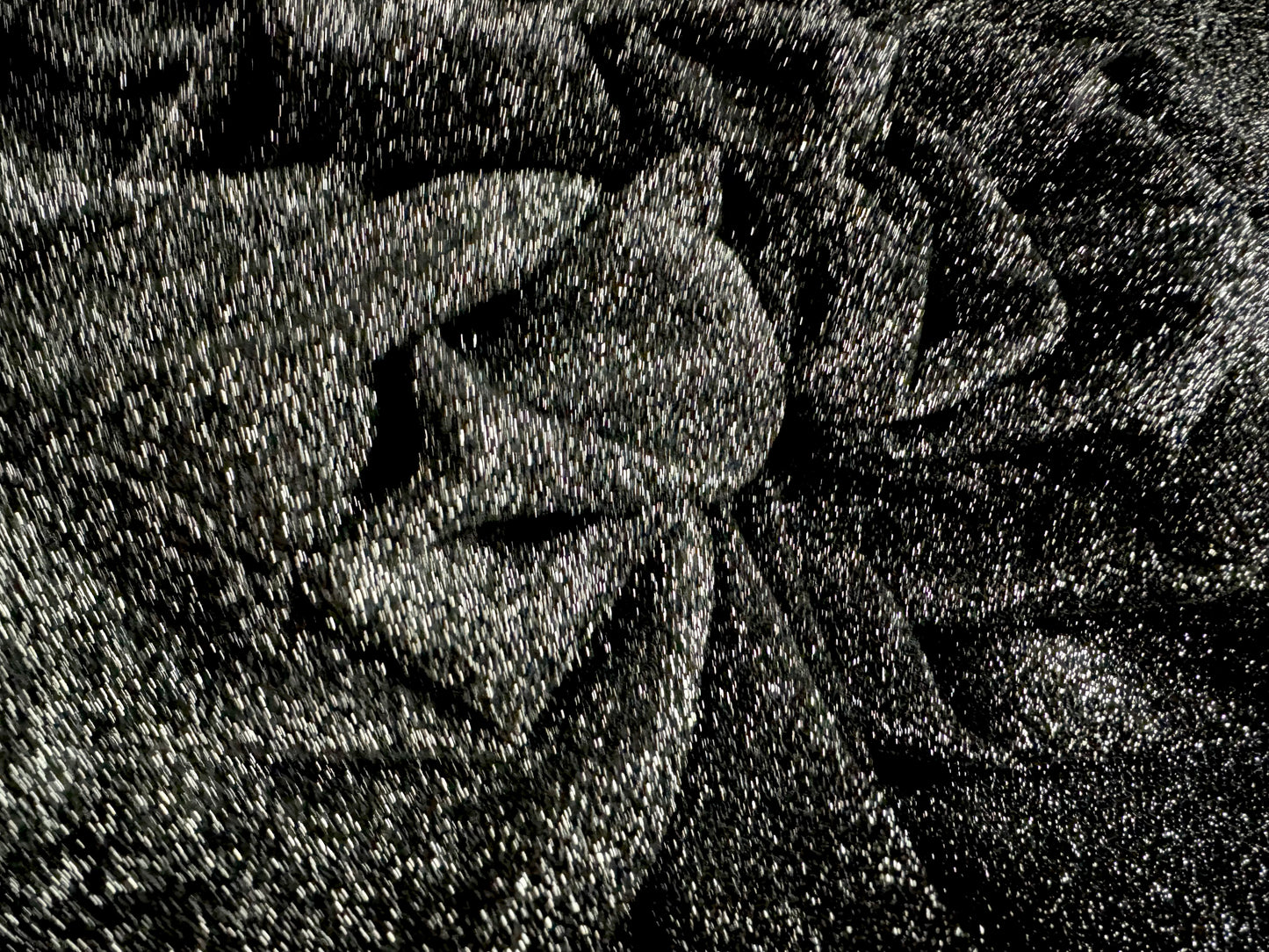 Metallic lurex stretch spandex jersey fabric, per metre - silver black