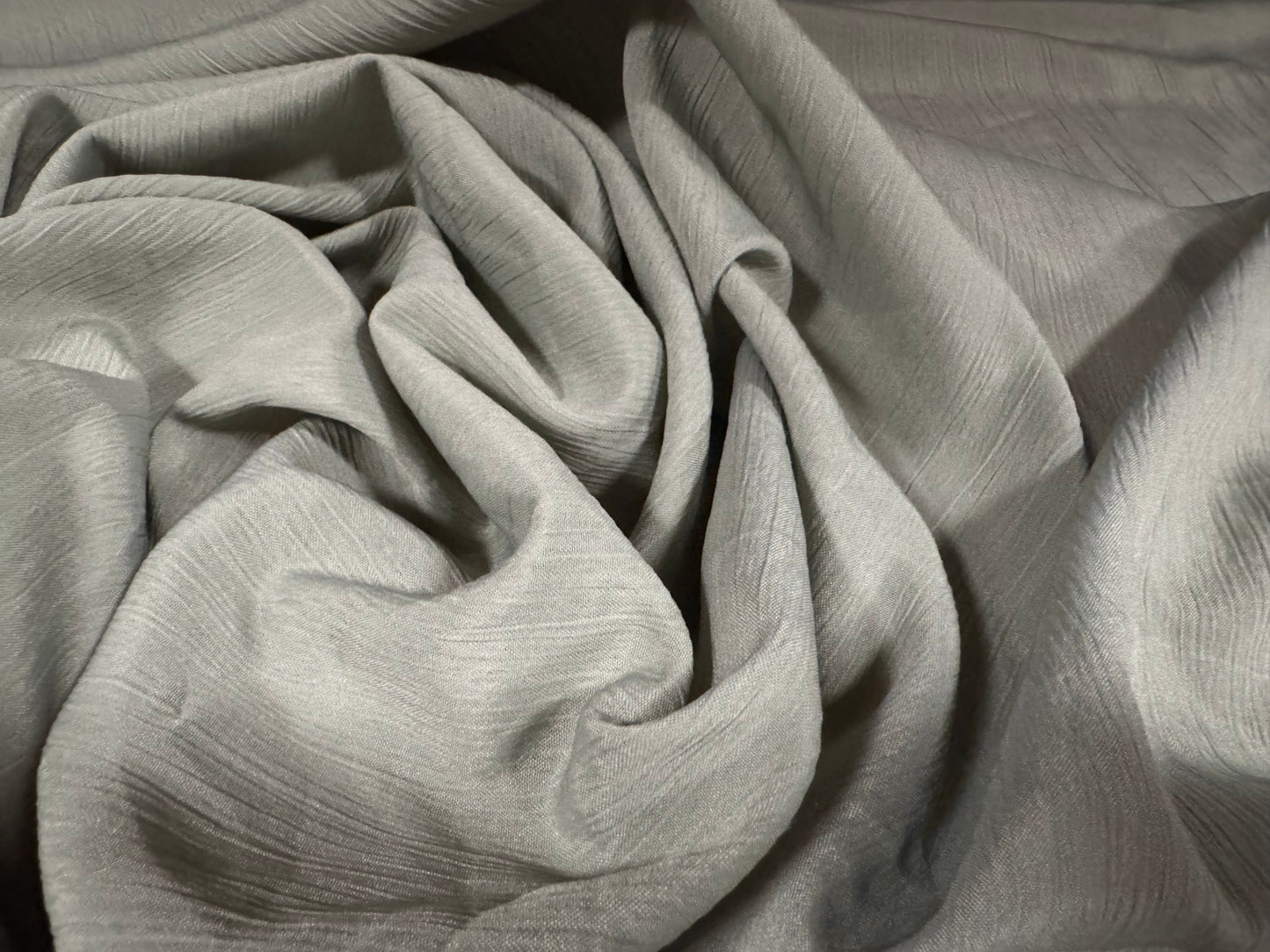 Treebark georgette woven dress fabric, per metre - plain - sage grey