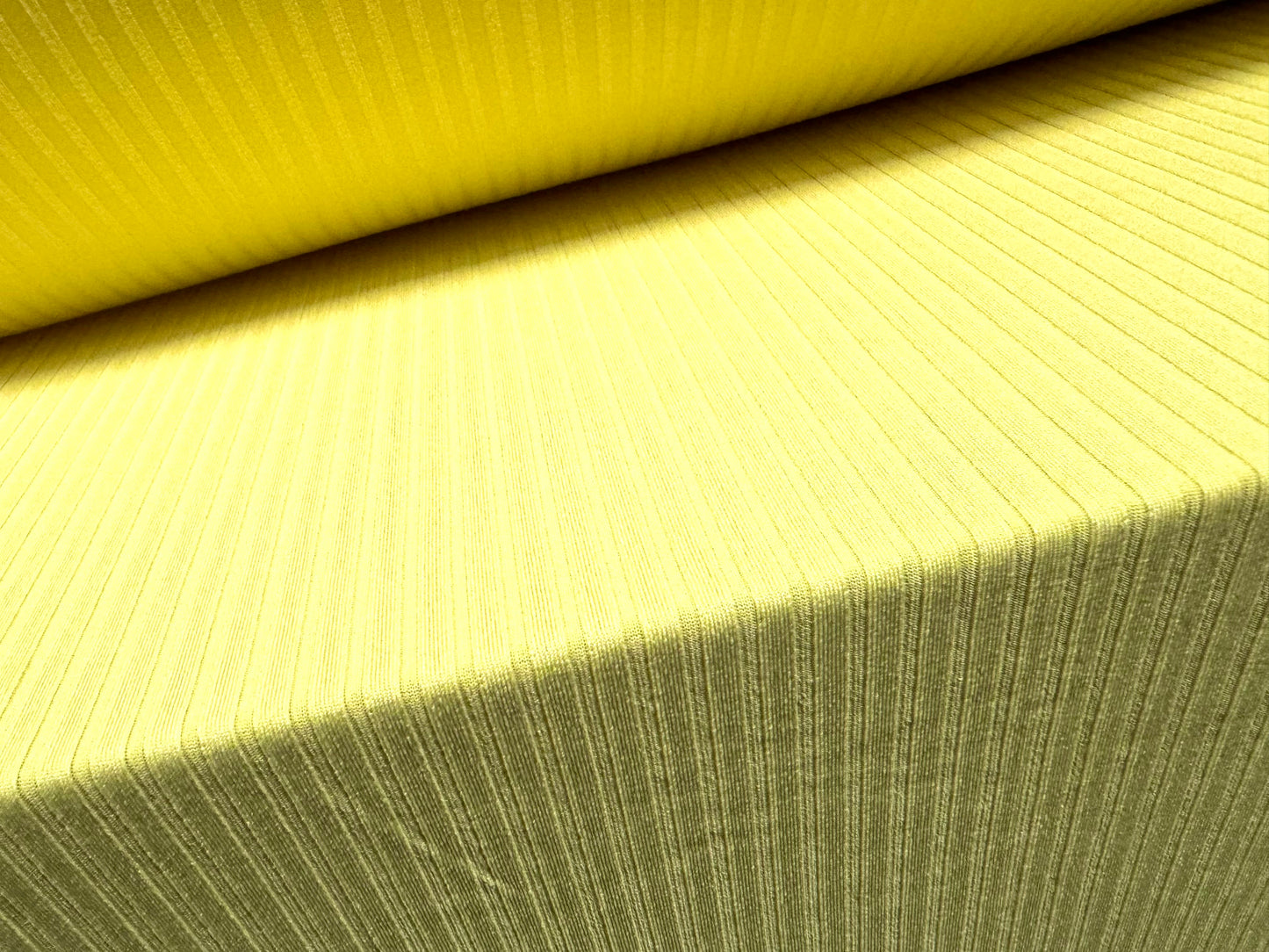 Stretch spandex rib jersey fabric, per metre - plain - lemon