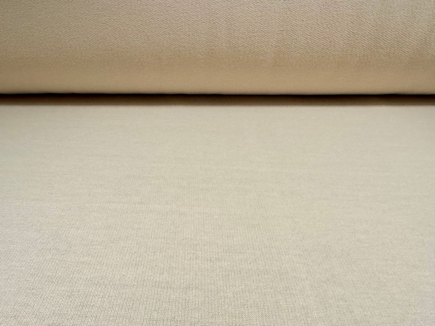Stretch French Terry loopback jersey fabric, per metre - plain - cream