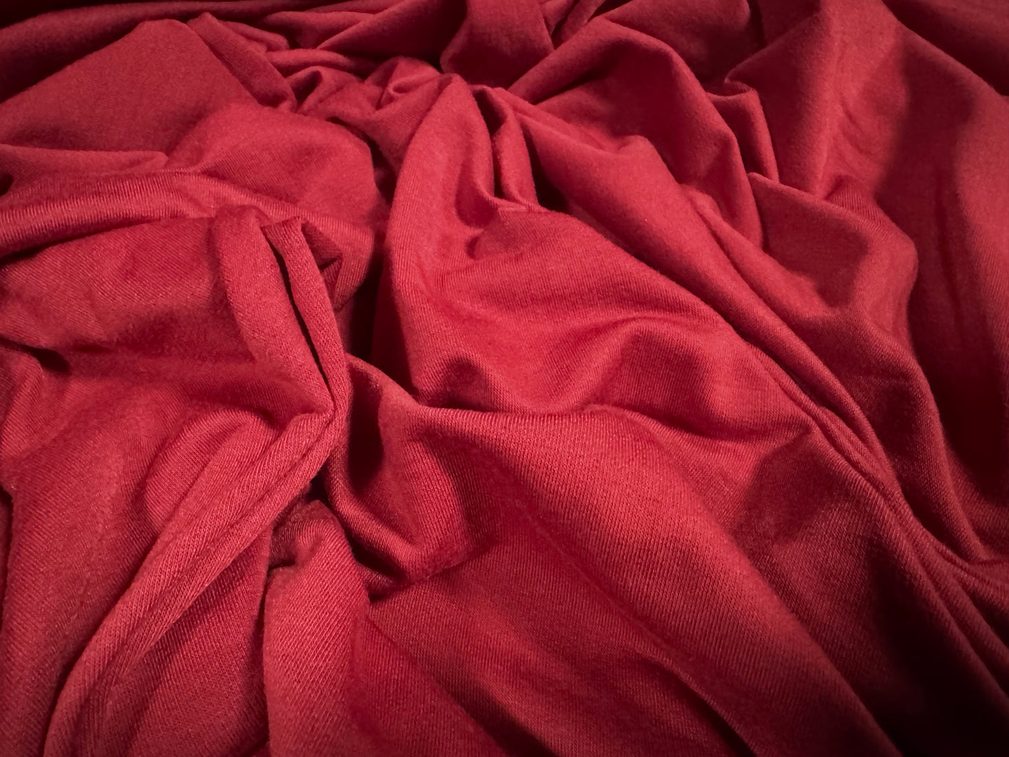Soft handle French Terry loopback jersey fabric, per metre - Plain - winter red