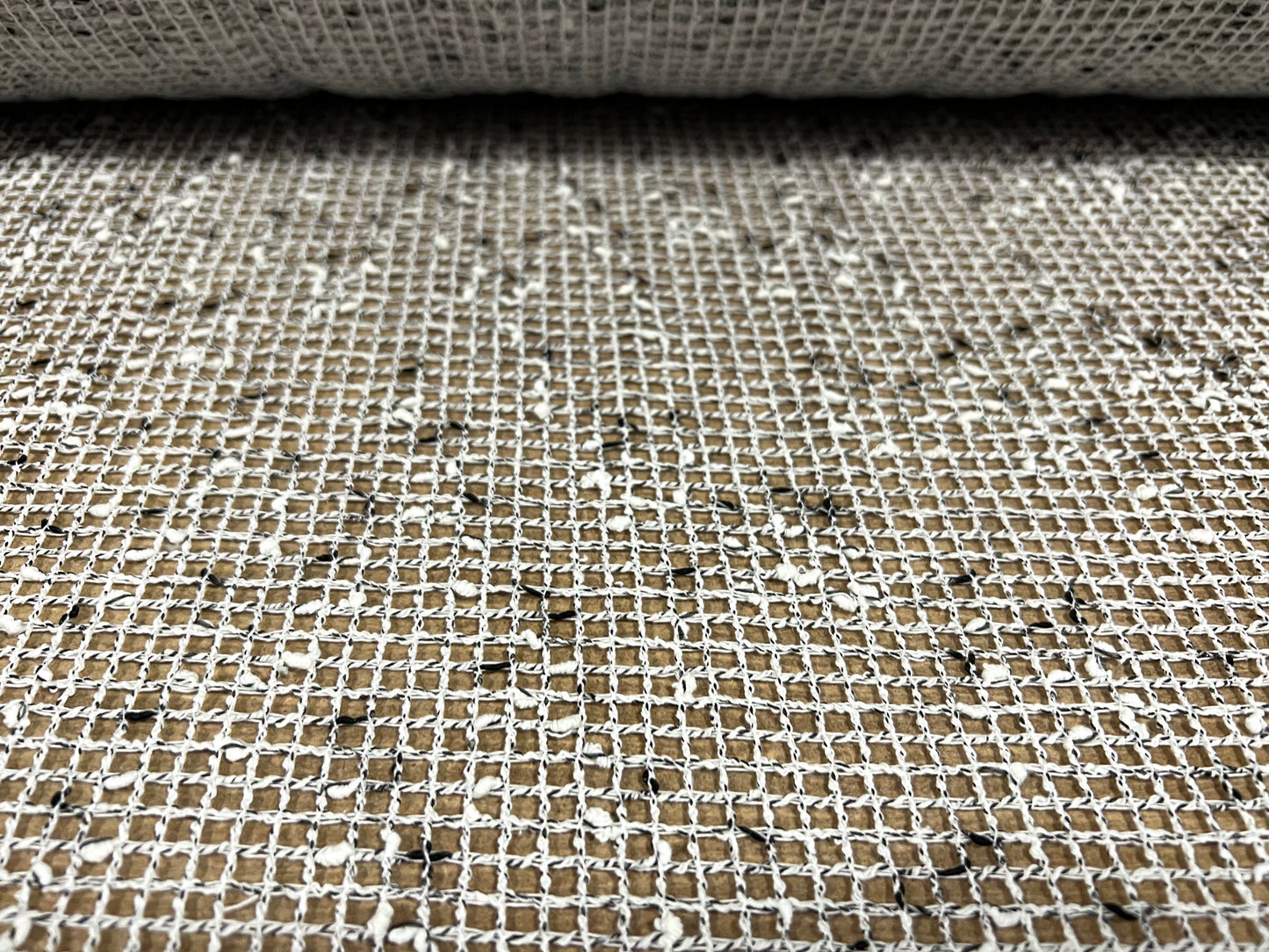 Fishnet mesh net melange slub fabric, per metre - grey