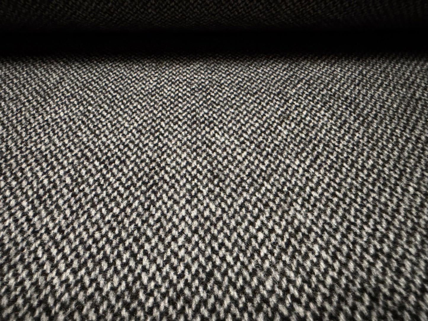 Brushed wool tweed fabric, per metre - grey