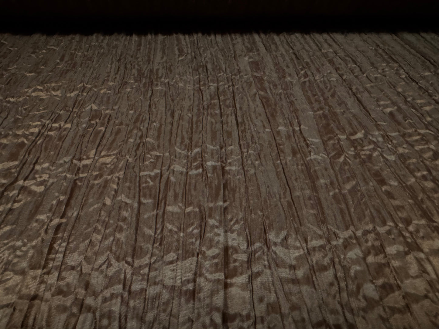 Crinkle taffeta faux silk fabric - plain - brown