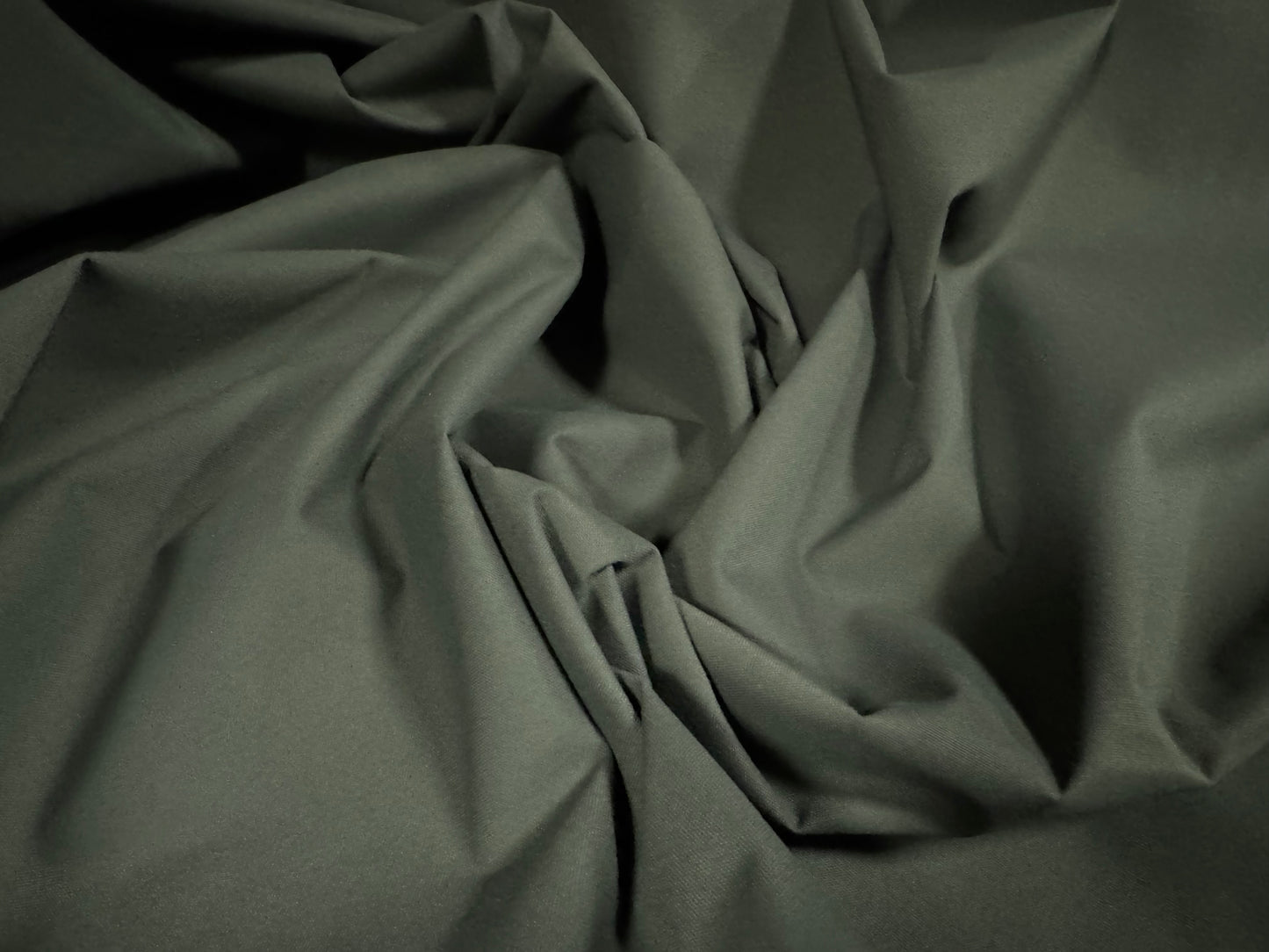 Plain weave nylon fabric with p.u. coated back, per metre - plain - dark olive green