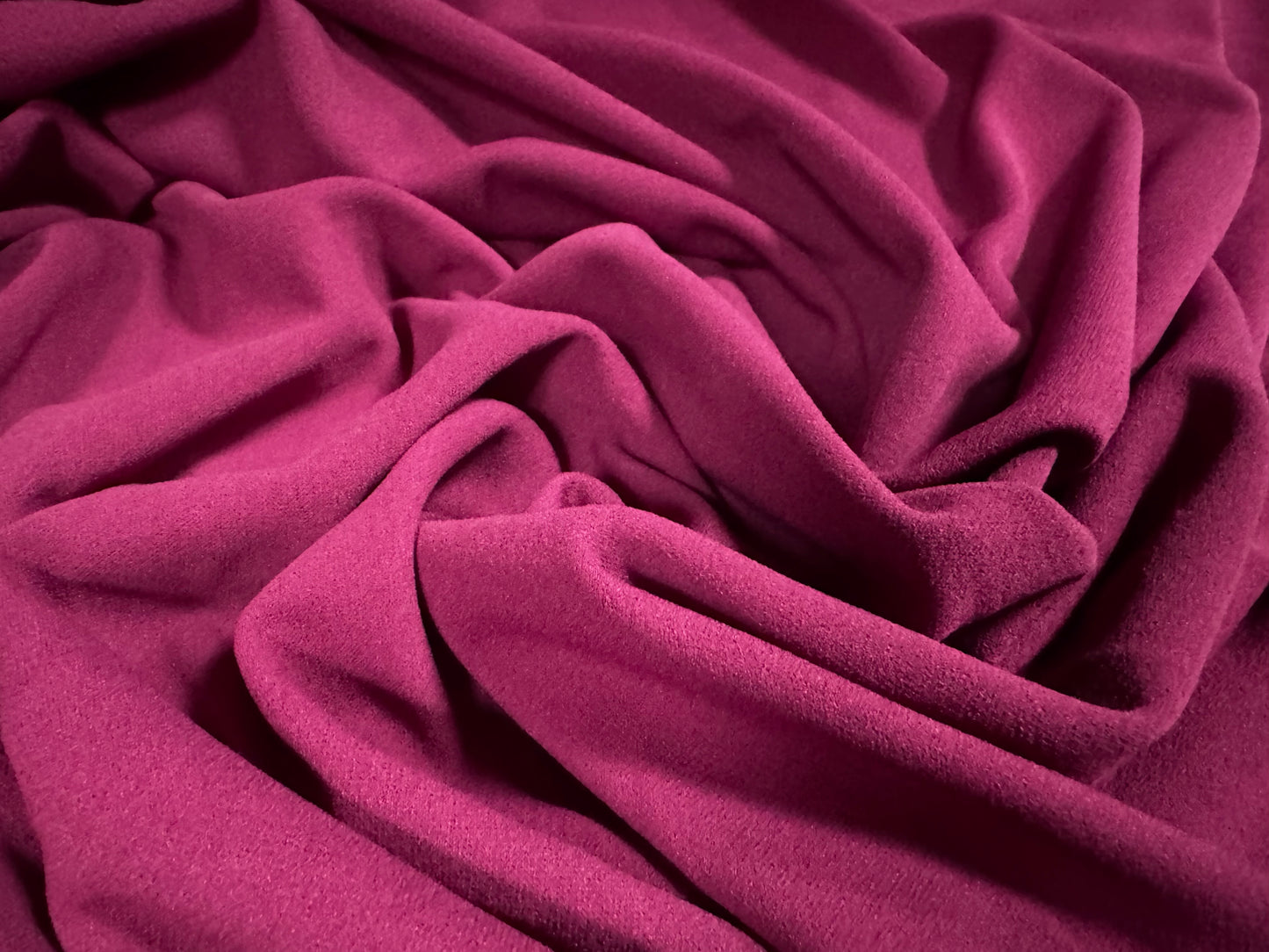 Scuba crepe stretch spandex double jersey fabric, per metre - plain - magenta