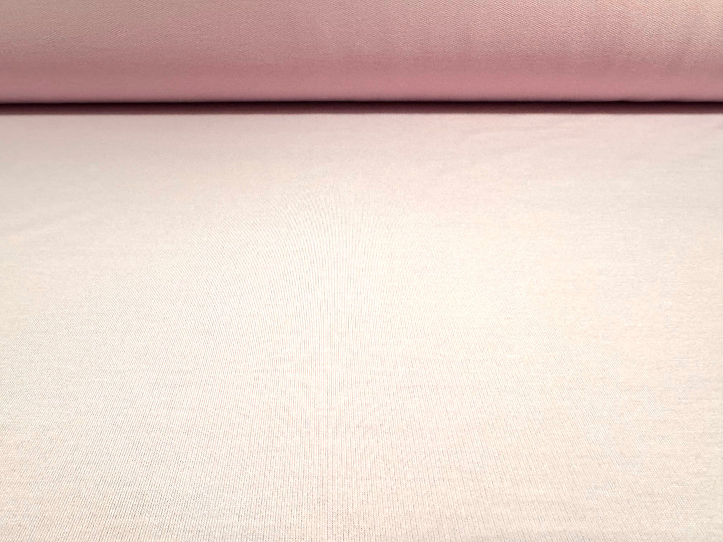 Soft handle French Terry stretch loopback jersey fabric, per metre - plain - baby pink