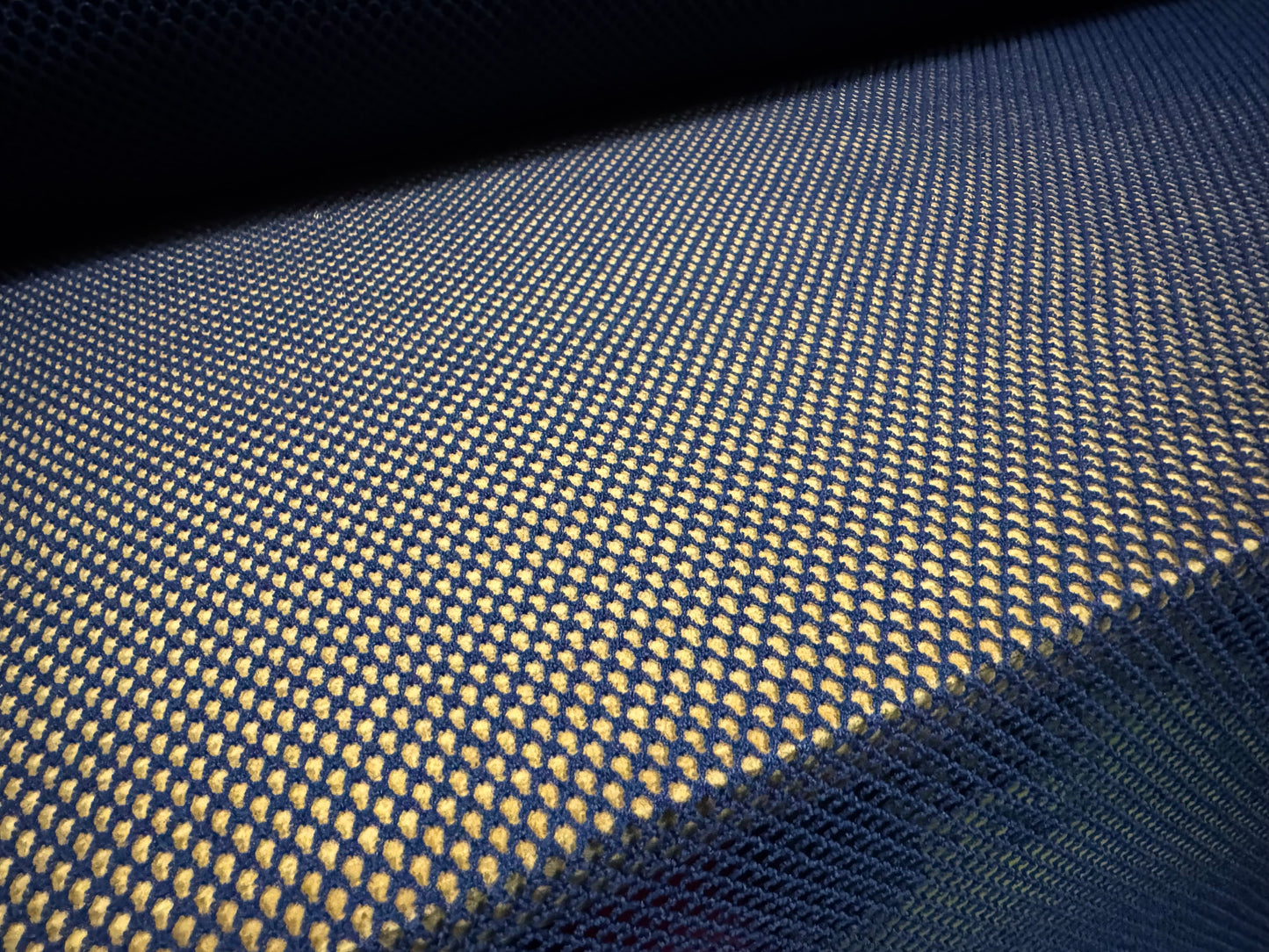 Fishnet mesh net jersey fabric, per metre - plain - navy blue