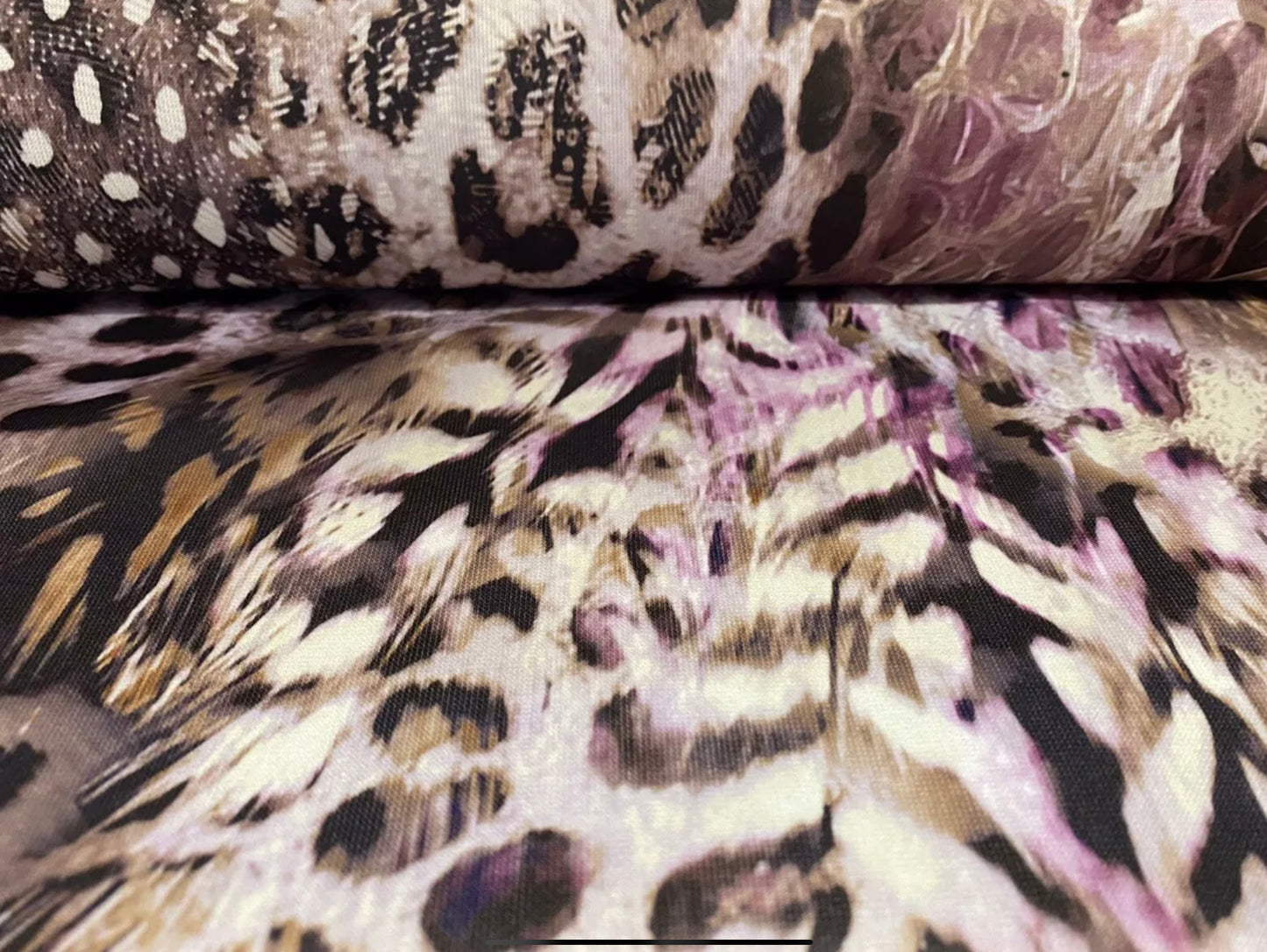 Kelly woven fashion fabric, per metre - distressed leopardskin