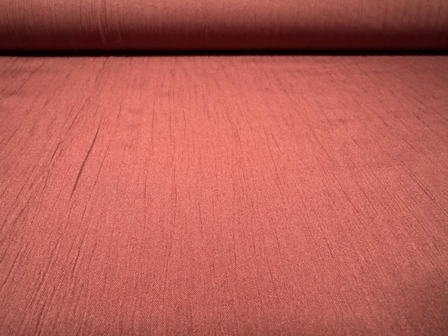 Crinkle plain weave dress fabric, per metre - plain - brick